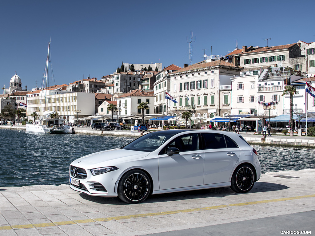 2019 Mercedes-Benz A-Class A180 d AMG Line (Color: Digital White) - Front Three-Quarter