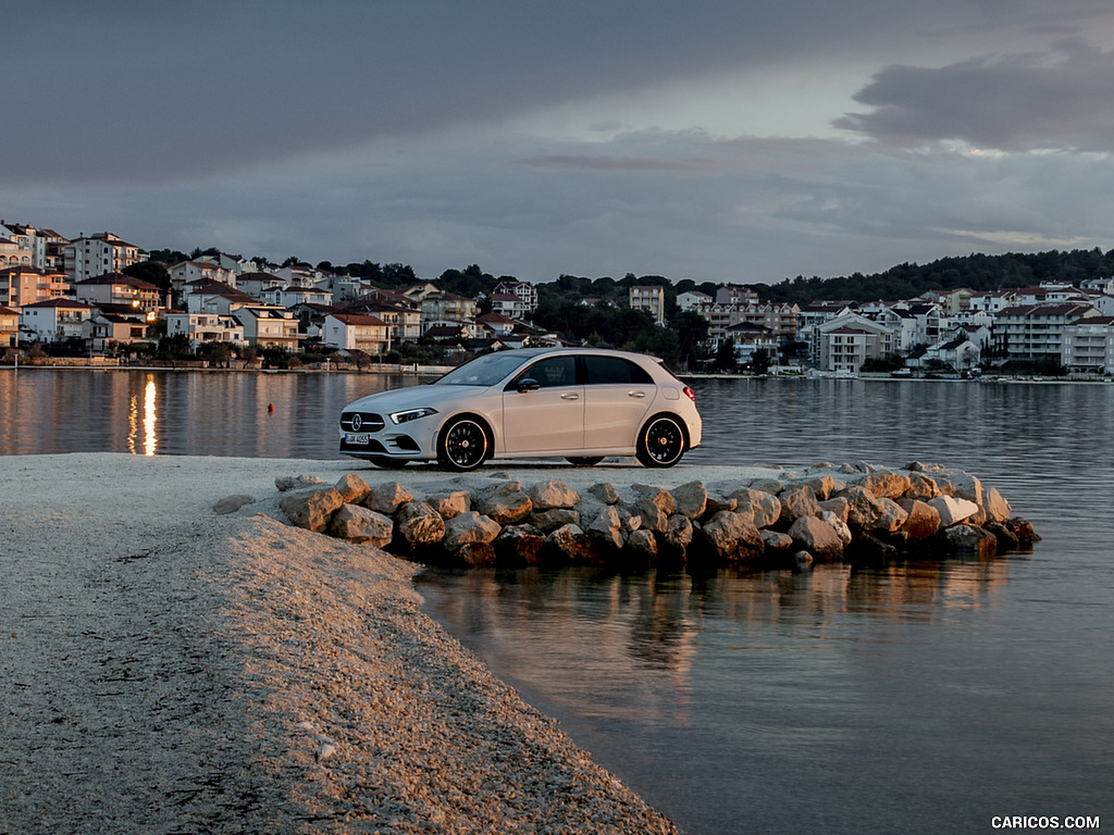 2019 Mercedes-Benz A-Class A180 d AMG Line (Color: Digital White) - Front Three-Quarter