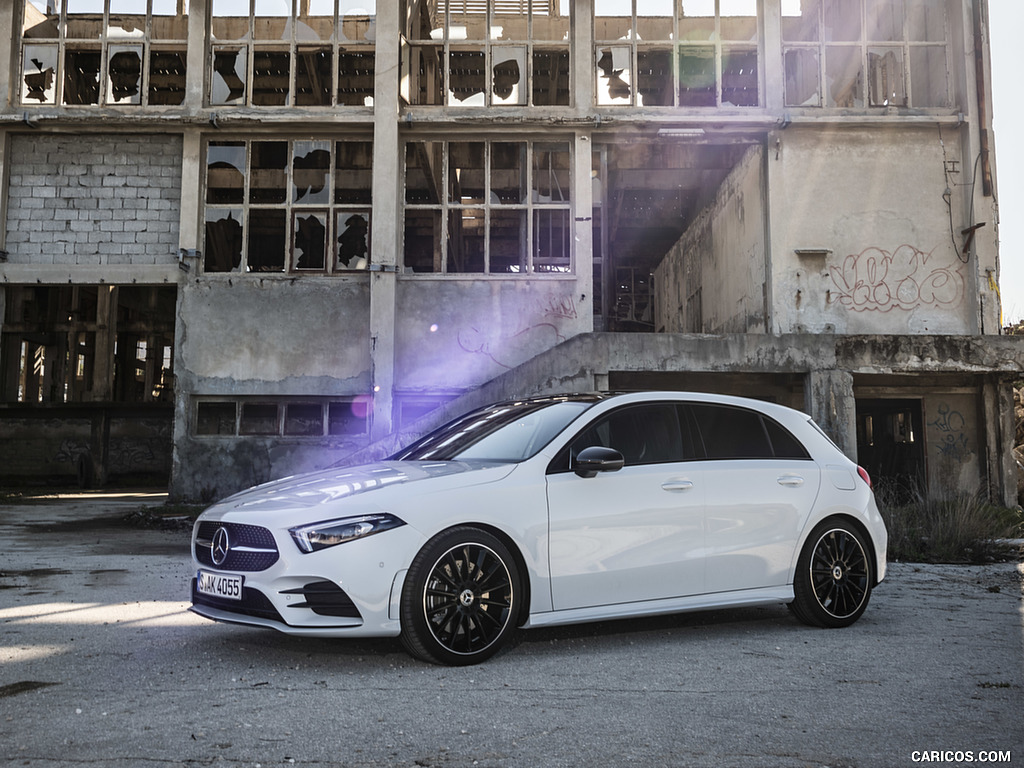 2019 Mercedes-Benz A-Class A180 d AMG Line (Color: Digital White) - Front Three-Quarter