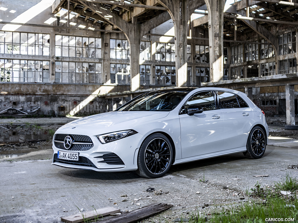 2019 Mercedes-Benz A-Class A180 d AMG Line (Color: Digital White) - Front Three-Quarter