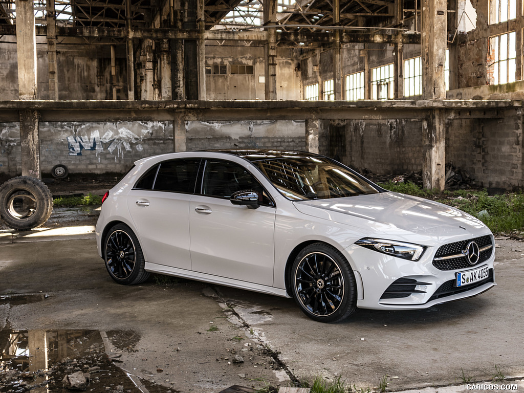 2019 Mercedes-Benz A-Class A180 d AMG Line (Color: Digital White) - Front Three-Quarter