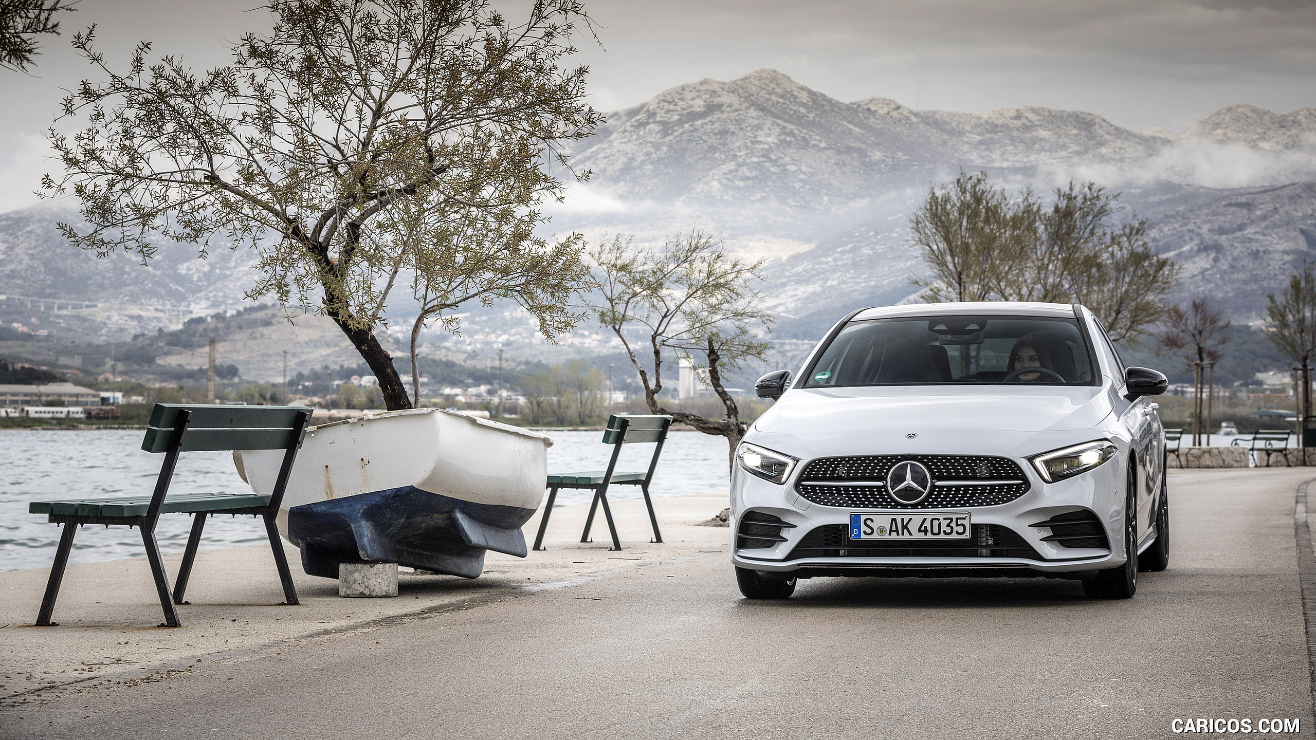 2019 Mercedes-Benz A-Class A200 AMG Line (Color: Digital White) - Front, #144 of 181