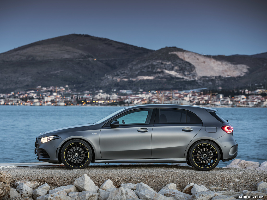 2019 Mercedes-Benz A-Class A250 AMG Line (Color: Designo Mountain Grey Magno) - Side