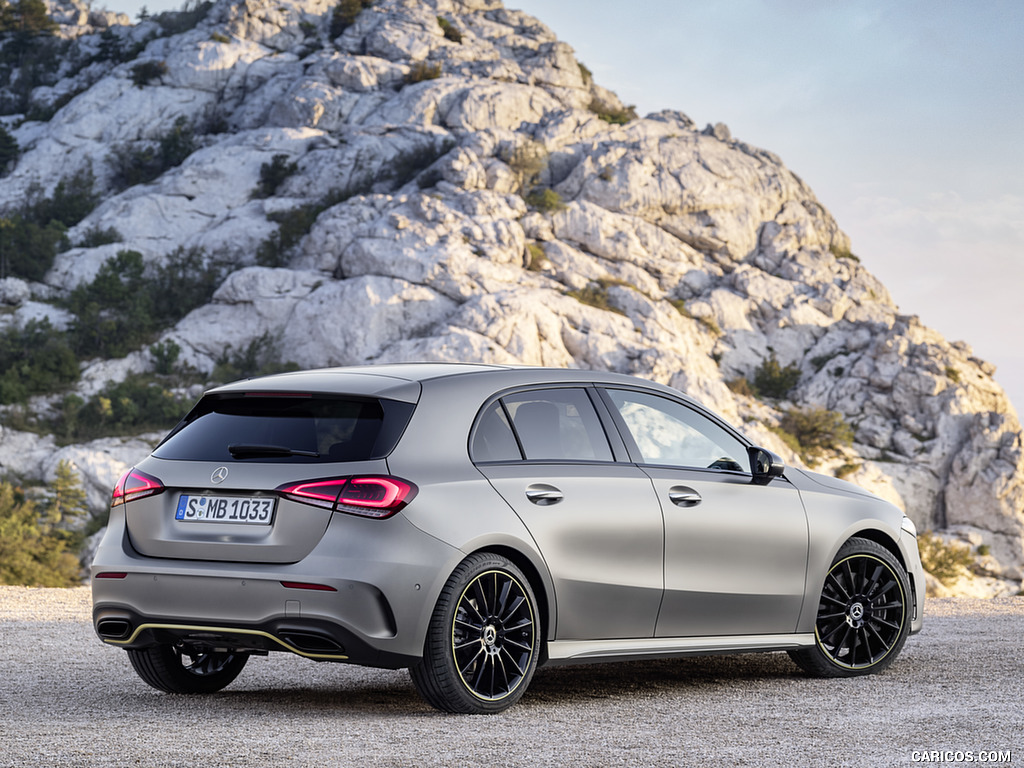 2019 Mercedes-Benz A-Class Edition 1 (Color: Designo Mountain Grey Magno) - Rear Three-Quarter