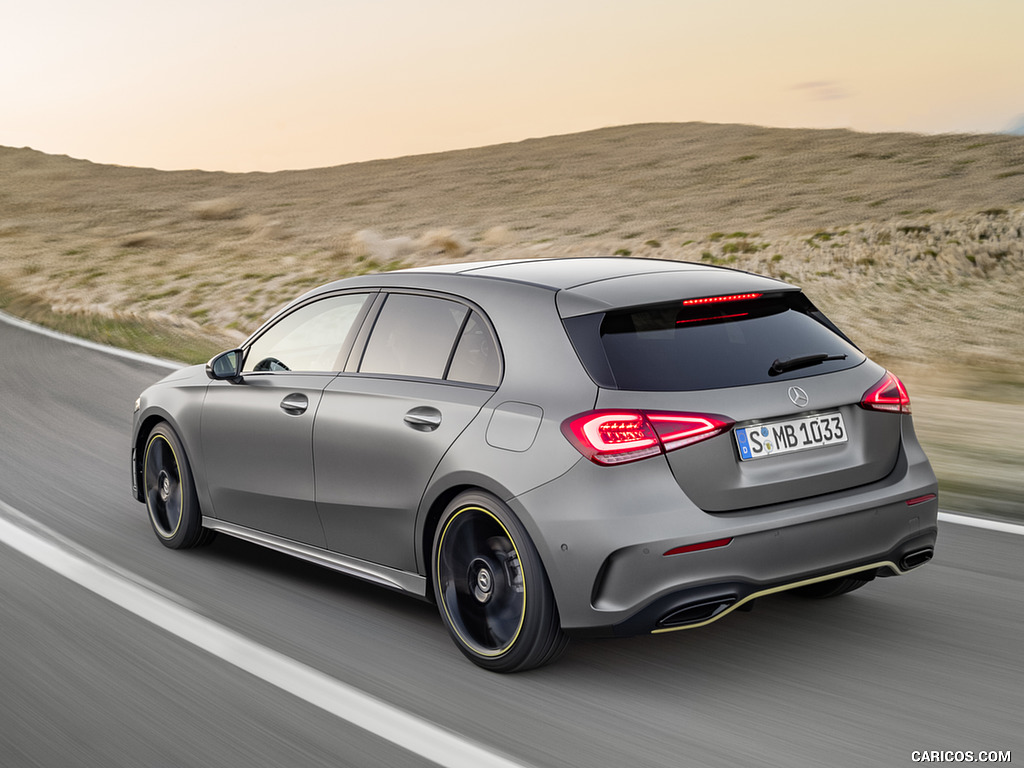 2019 Mercedes-Benz A-Class Edition 1 (Color: Designo Mountain Grey Magno) - Rear Three-Quarter