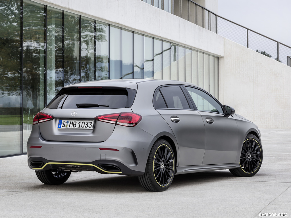 2019 Mercedes-Benz A-Class Edition 1 (Color: Designo Mountain Grey Magno) - Rear Three-Quarter