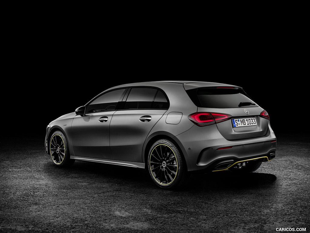 2019 Mercedes-Benz A-Class Edition 1 (Color: Designo Mountain Grey Magno) - Rear Three-Quarter