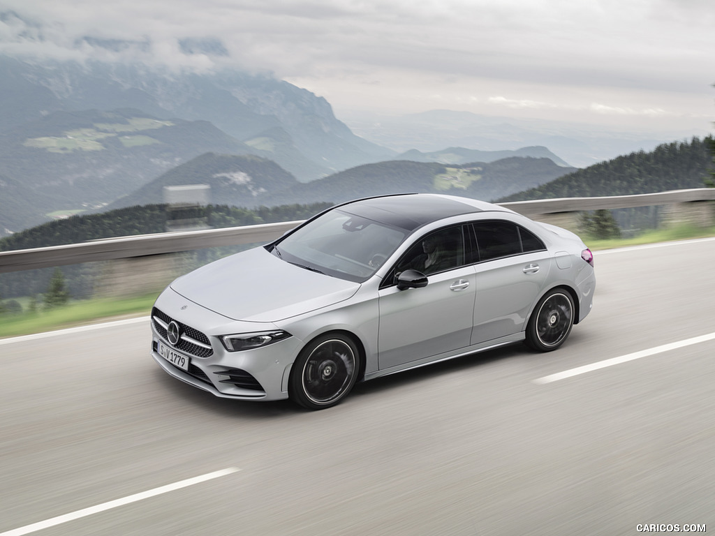 2019 Mercedes-Benz A-Class Sedan (Color: Iridium Silver) - Front Three-Quarter