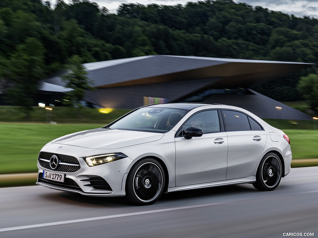 2019 Mercedes-Benz A-Class Sedan (Color: Iridium Silver) - Front Three-Quarter