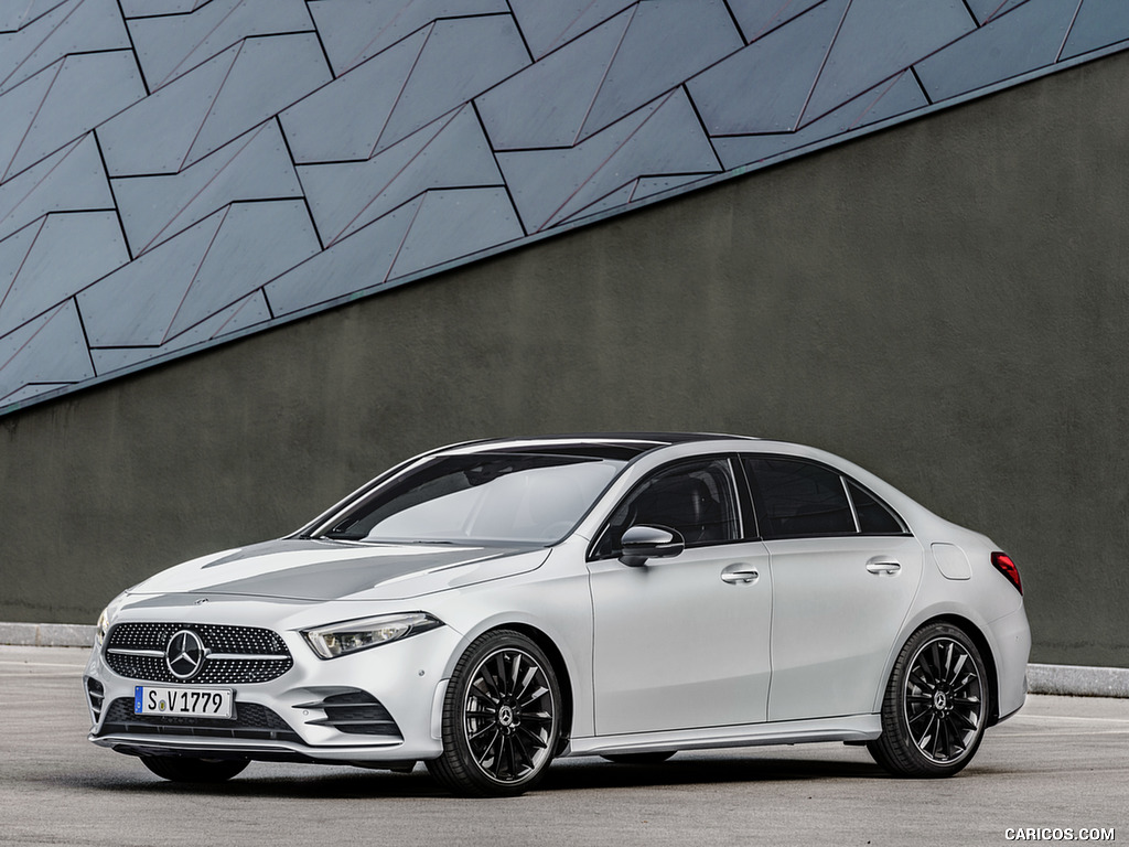 2019 Mercedes-Benz A-Class Sedan (Color: Iridium Silver) - Front Three-Quarter