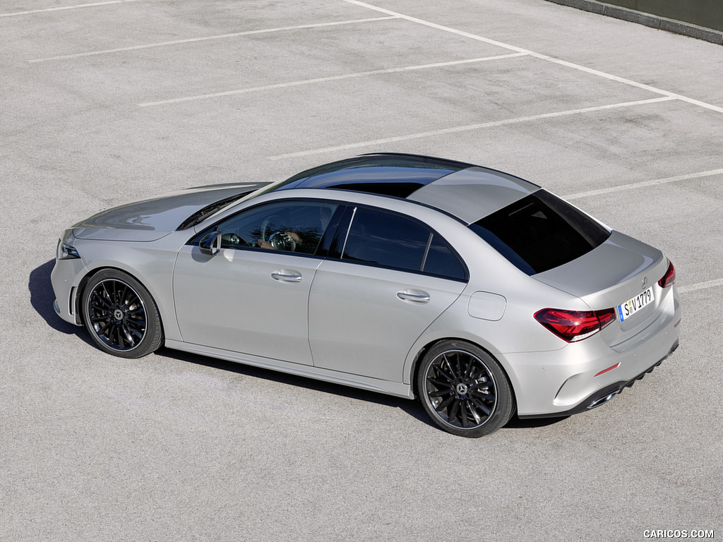 2019 Mercedes-Benz A-Class Sedan (Color: Iridium Silver) - Rear Three-Quarter