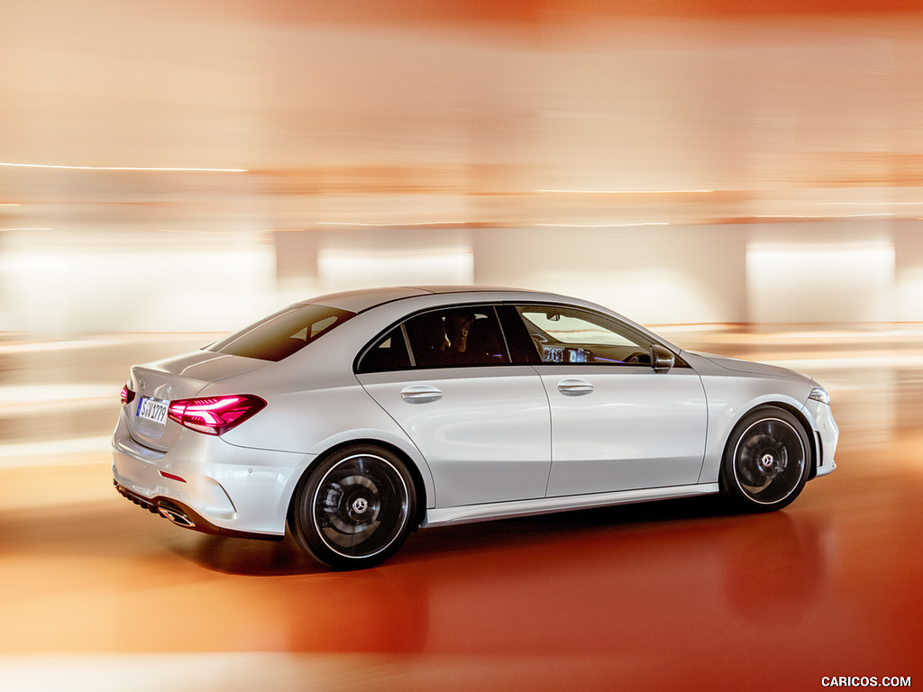 2019 Mercedes-Benz A-Class Sedan (Color: Iridium Silver) - Rear Three-Quarter