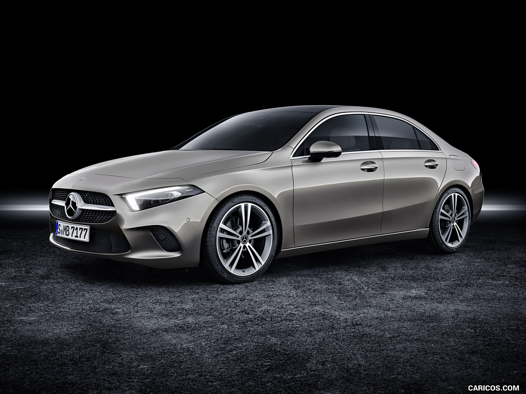 2019 Mercedes-Benz A-Class Sedan (Color: Mojave Silver) - Front Three-Quarter