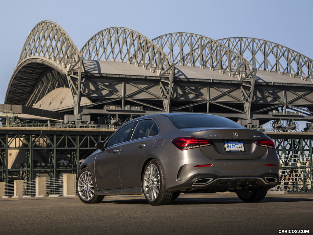 2019 Mercedes-Benz A-Class Sedan (US-Spec) - Rear Three-Quarter