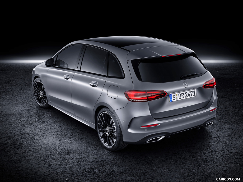 2019 Mercedes-Benz B-Class AMG Line (Color: Designo Mountain Grey Magno) - Rear Three-Quarter