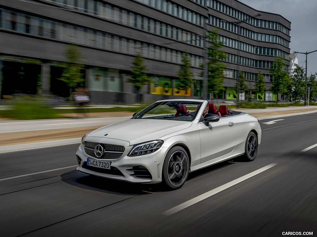 2019 Mercedes-Benz C-Class C300 Cabrio (Color: Diamond White) - Front Three-Quarter