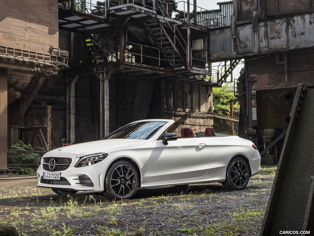 2019 Mercedes-Benz C-Class C300 Cabrio (Color: Diamond White) - Front Three-Quarter