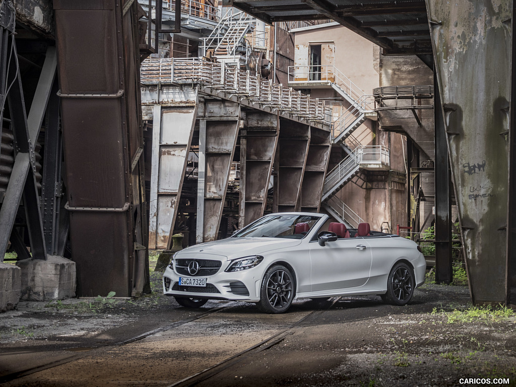 2019 Mercedes-Benz C-Class C300 Cabrio (Color: Diamond White) - Front Three-Quarter