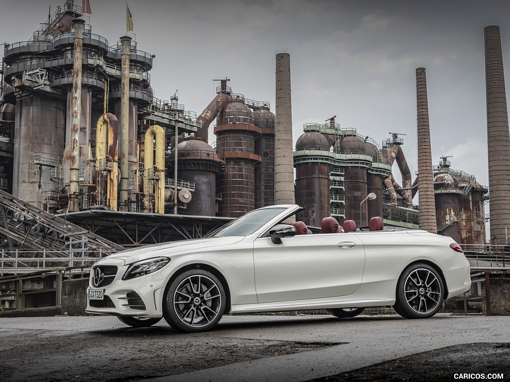 2019 Mercedes-Benz C-Class C300 Cabrio (Color: Diamond White) - Front Three-Quarter