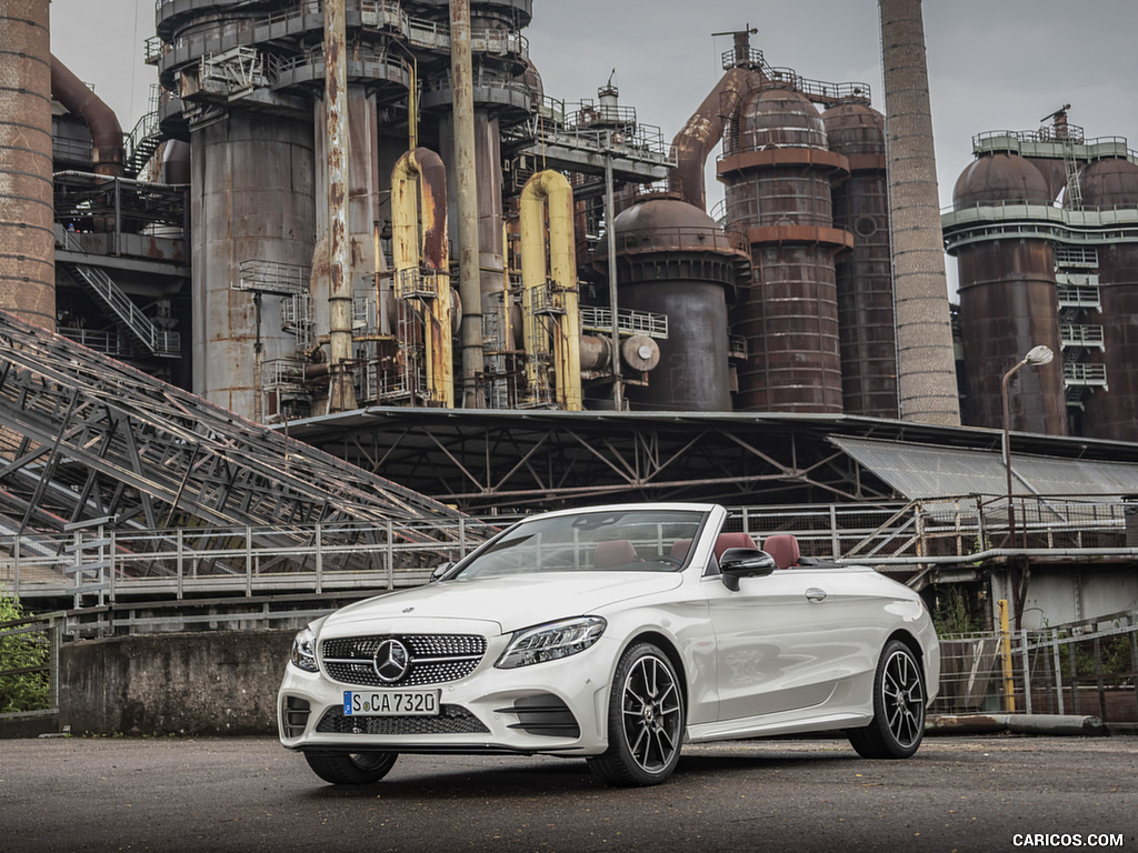 2019 Mercedes-Benz C-Class C300 Cabrio (Color: Diamond White) - Front Three-Quarter