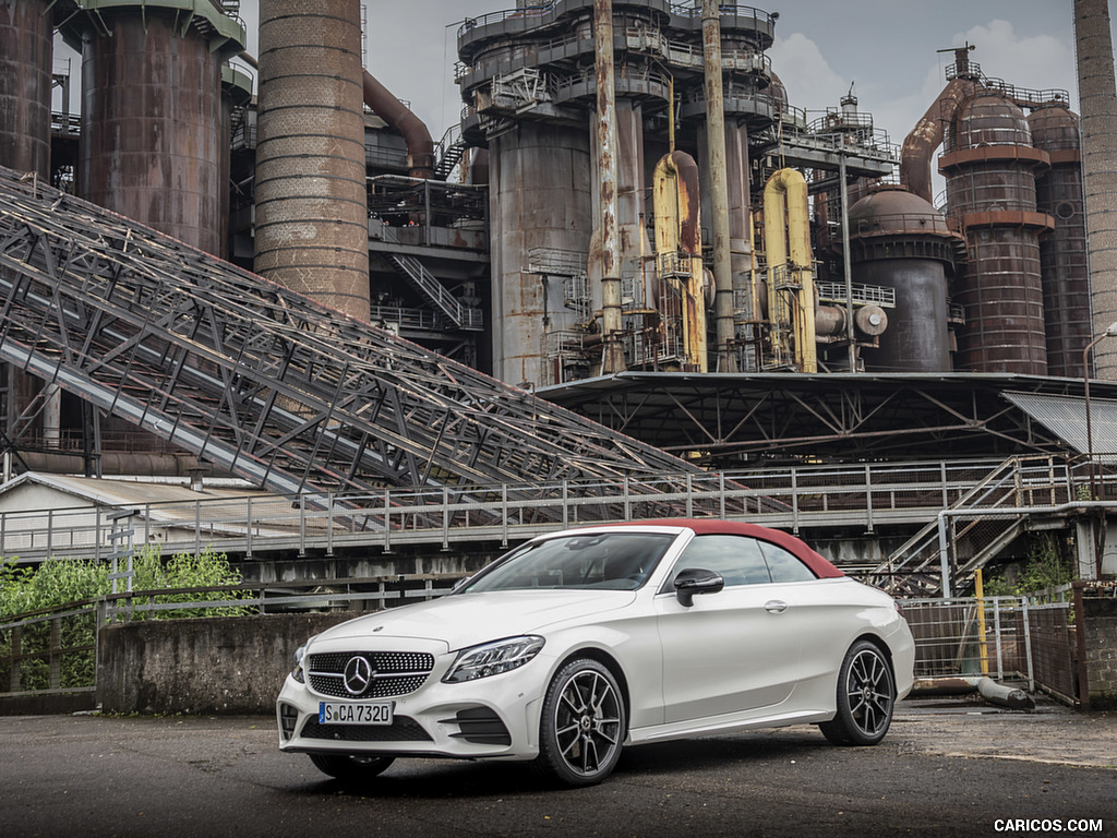 2019 Mercedes-Benz C-Class C300 Cabrio (Color: Diamond White) - Front Three-Quarter