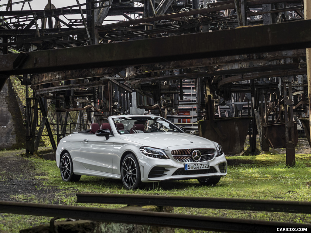 2019 Mercedes-Benz C-Class C300 Cabrio (Color: Diamond White) - Front Three-Quarter