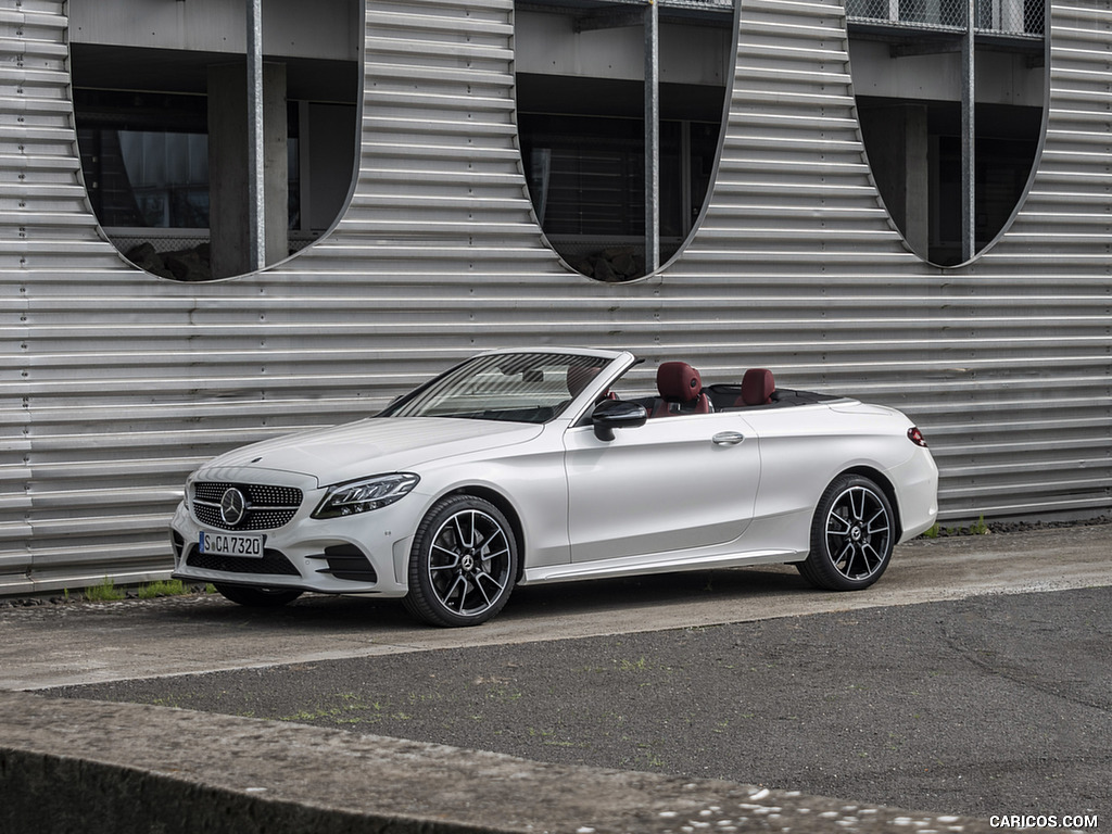 2019 Mercedes-Benz C-Class C300 Cabrio (Color: Diamond White) - Front Three-Quarter