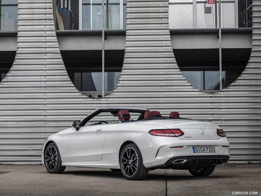 2019 Mercedes-Benz C-Class C300 Cabrio (Color: Diamond White) - Rear Three-Quarter