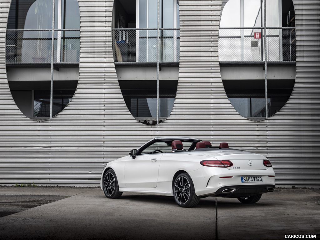 2019 Mercedes-Benz C-Class C300 Cabrio (Color: Diamond White) - Rear Three-Quarter