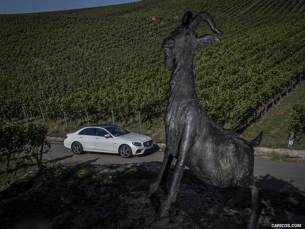 2019 Mercedes-Benz E 300 de Diesel Plug-in Hybrid Sedan (Color: Diamond White Metallic) - Front Three-Quarter