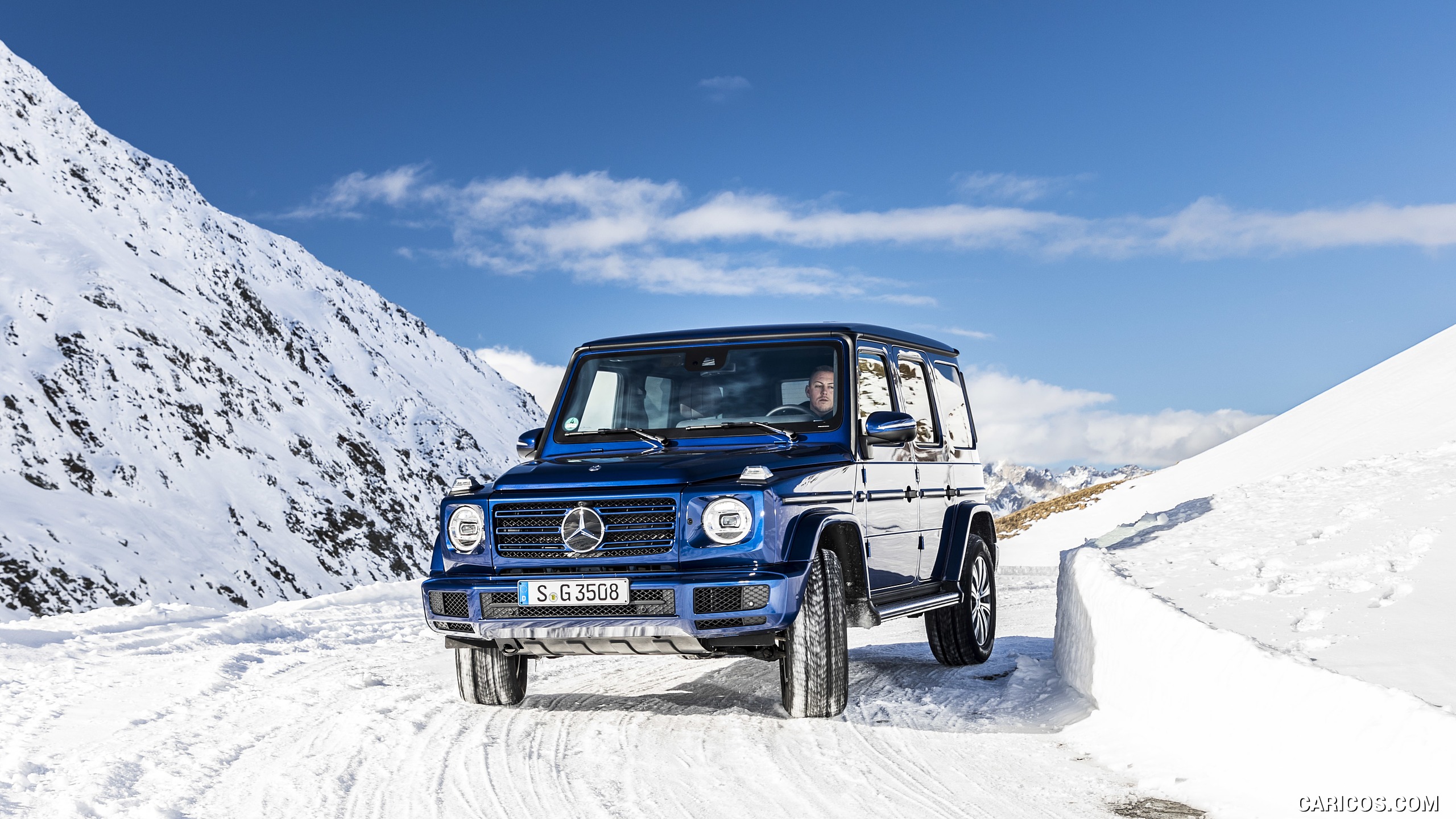 2019 Mercedes-Benz G 350 d (Brilliant Blue Metallic) - In Snow - Front, #25 of 51