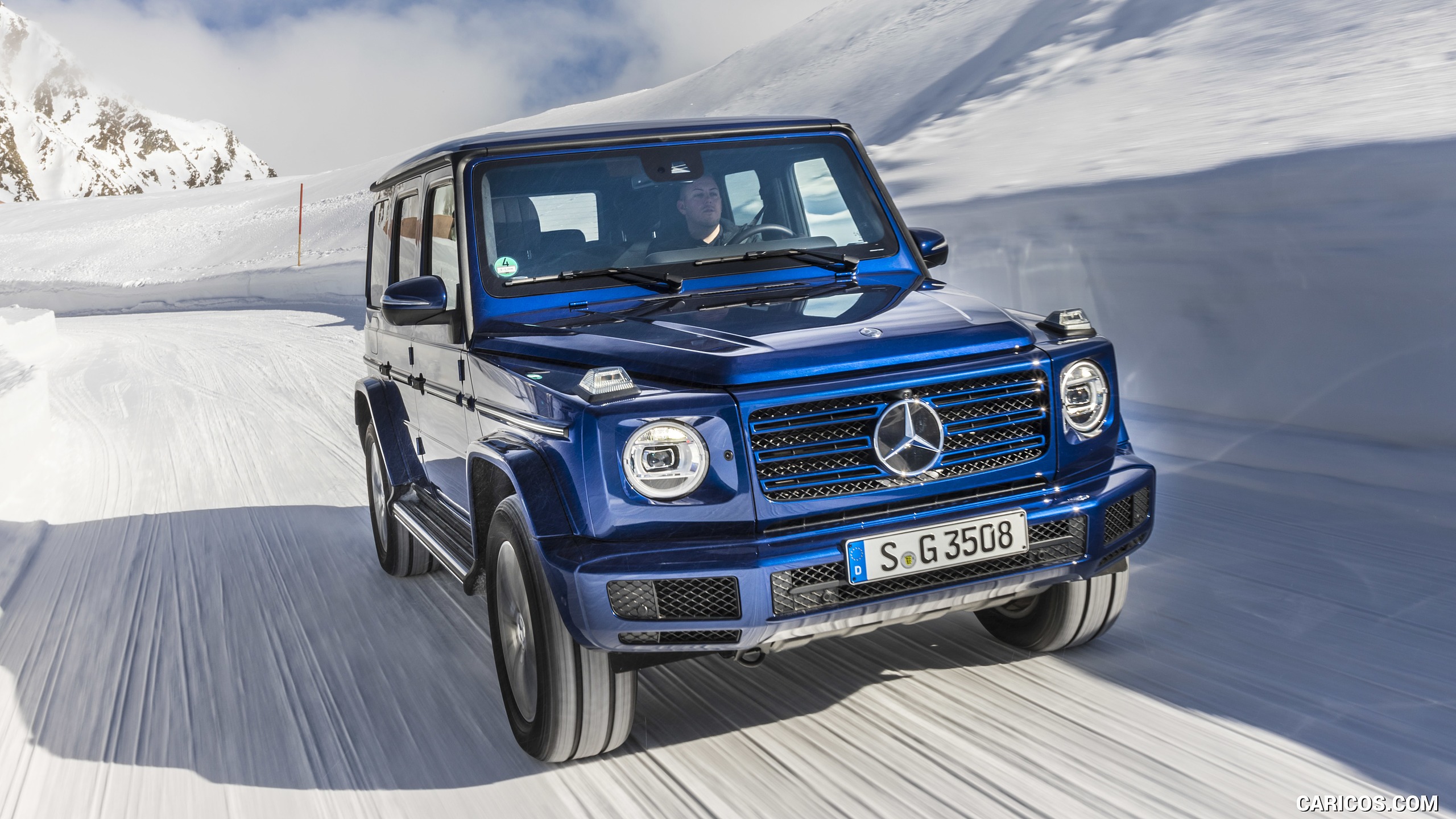 2019 Mercedes-Benz G 350 d (Brilliant Blue Metallic) - In Snow - Front, #26 of 51