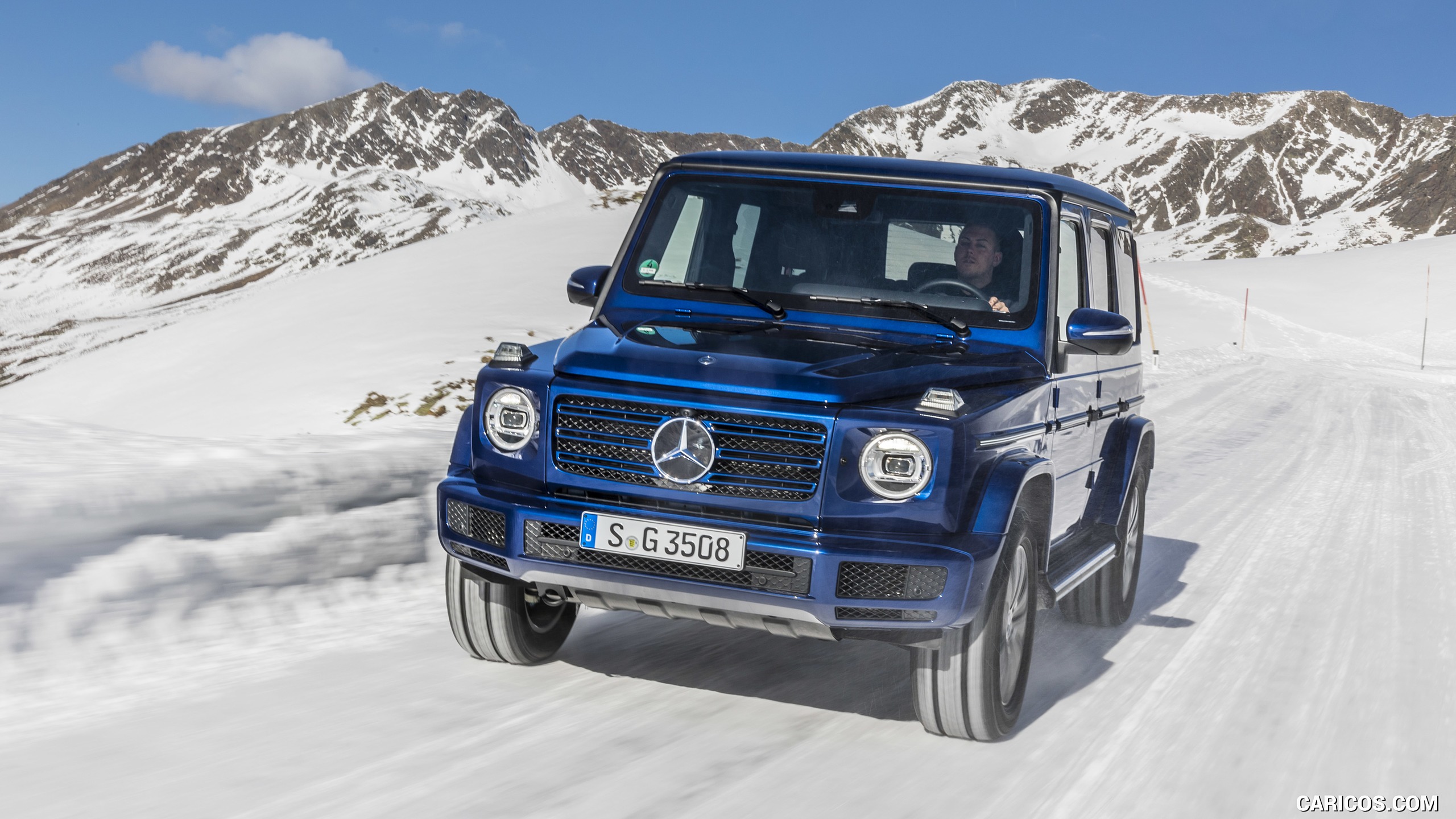 2019 Mercedes-Benz G 350 d (Brilliant Blue Metallic) - In Snow - Front, #29 of 51