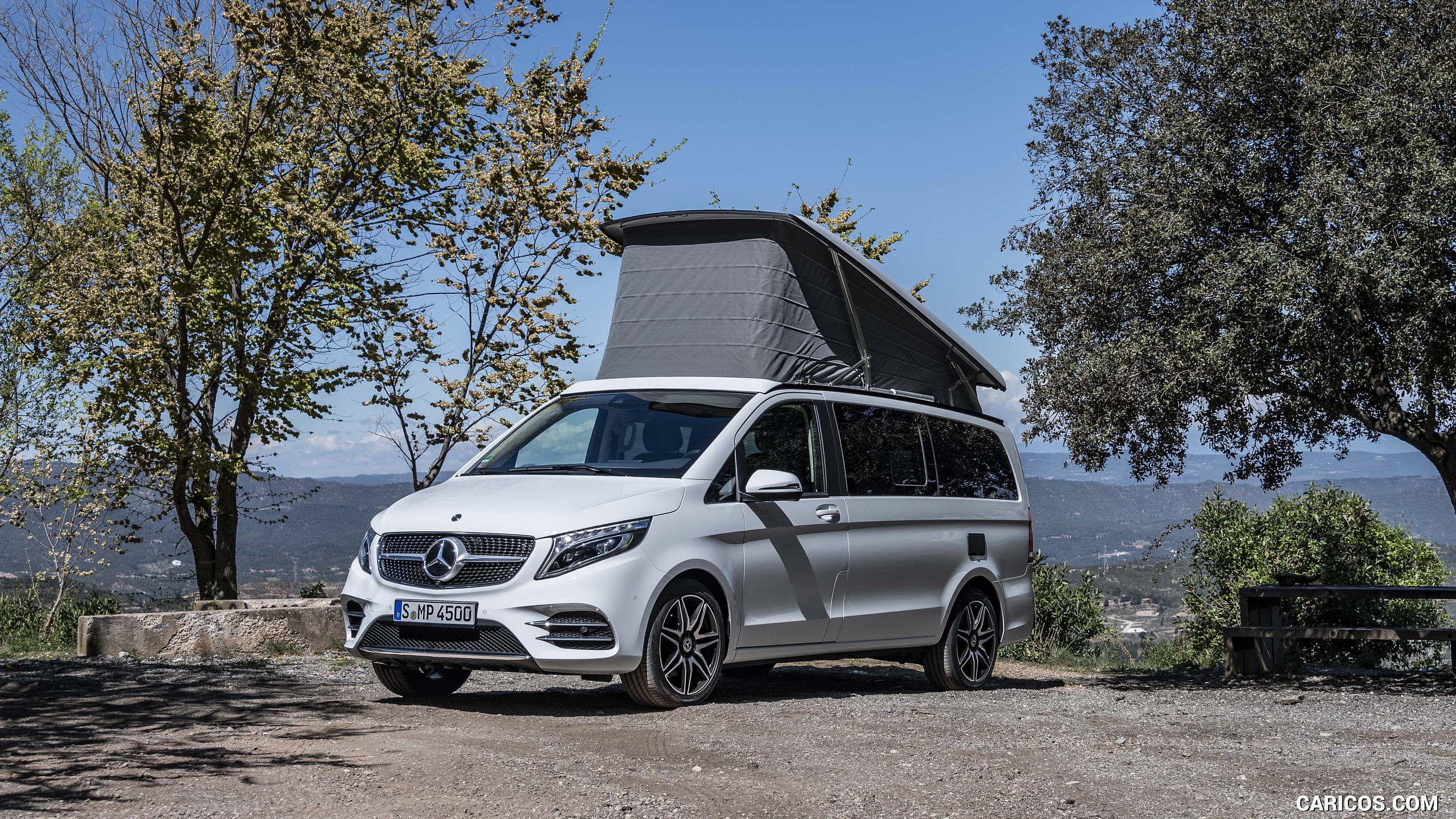 2019 Mercedes-Benz V-Class Marco Polo 300d AMG Line (Color: Mountain Crystal White Metallic) - Front Three-Quarter, #188 of 216