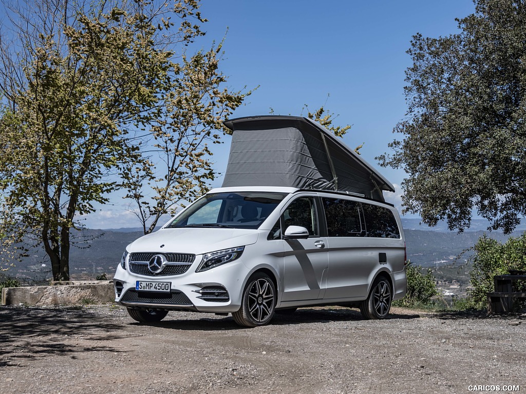 2019 Mercedes-Benz V-Class Marco Polo 300d AMG Line (Color: Mountain Crystal White Metallic) - Front Three-Quarter