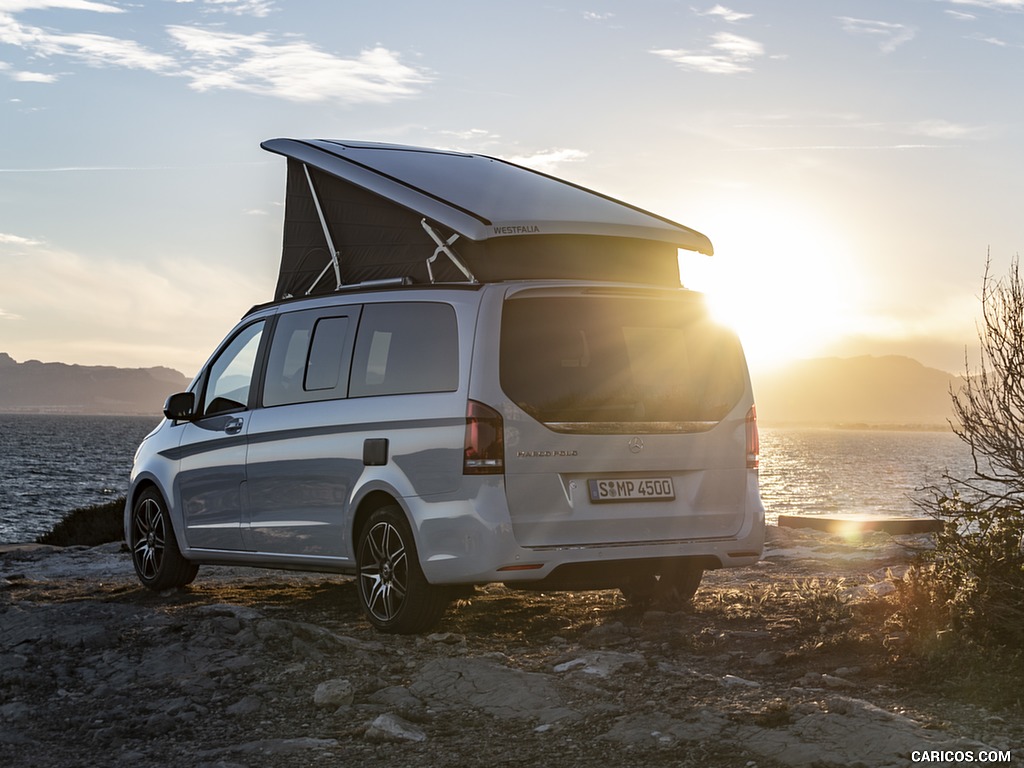 2019 Mercedes-Benz V-Class Marco Polo 300d AMG Line (Color: Mountain Crystal White Metallic) - Rear Three-Quarter