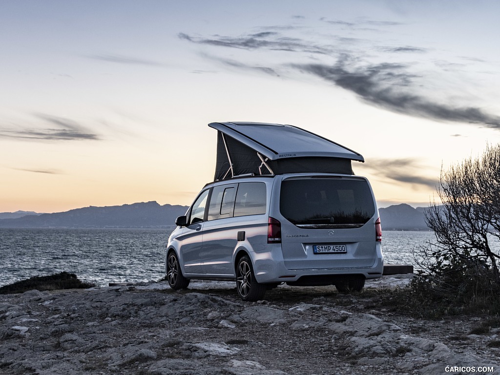 2019 Mercedes-Benz V-Class Marco Polo 300d AMG Line (Color: Mountain Crystal White Metallic) - Rear Three-Quarter