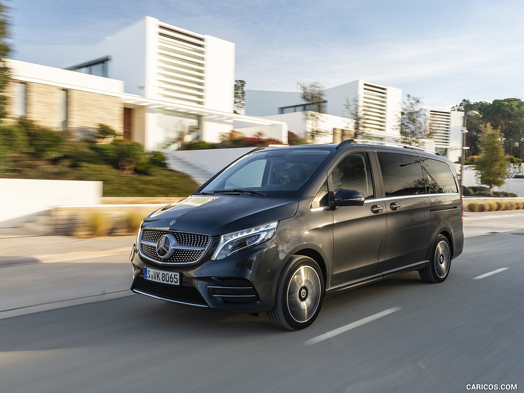 2019 Mercedes-Benz V-Class V300d AMG Line (Color: Graphite Grey Metallic) - Front Three-Quarter