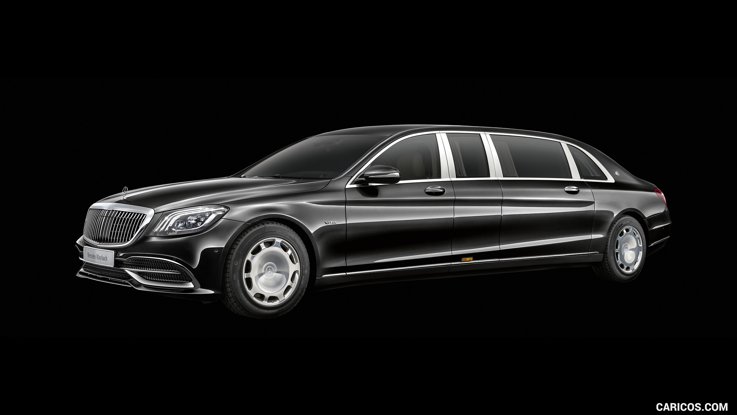 2019 Mercedes-Maybach S 650 Pullman (Color: Obsidian Black) - Front Three-Quarter, #1 of 10
