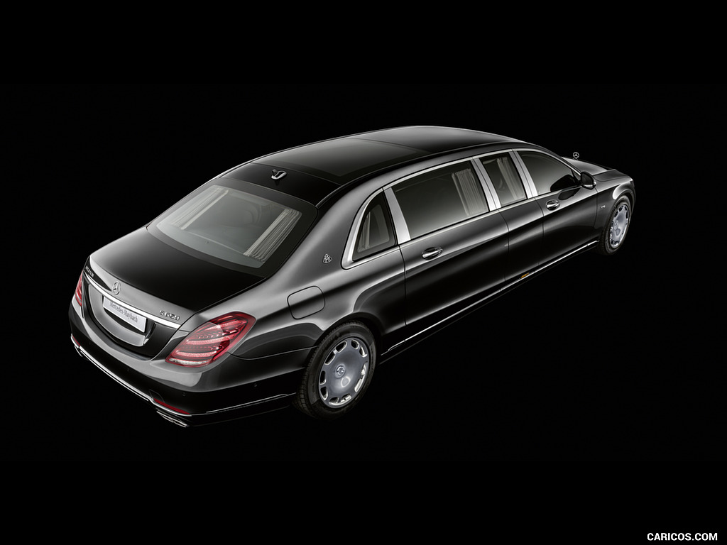 2019 Mercedes-Maybach S 650 Pullman (Color: Obsidian Black) - Rear Three-Quarter