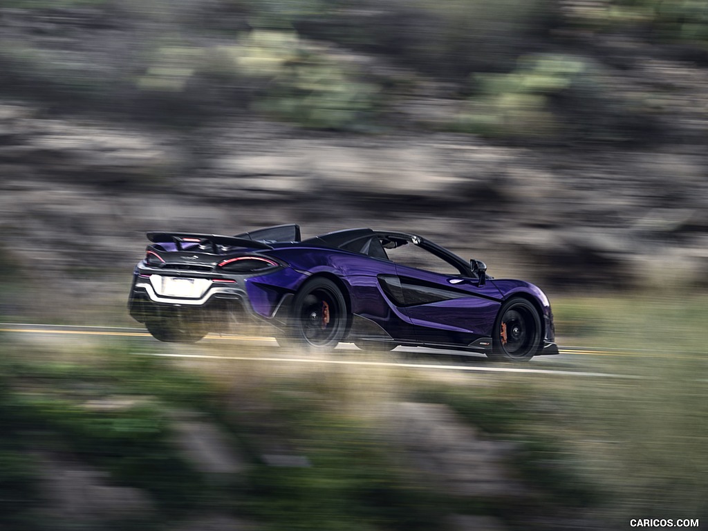 2020 McLaren 600LT Spider (Color: Lantana Purple) - Rear Three-Quarter