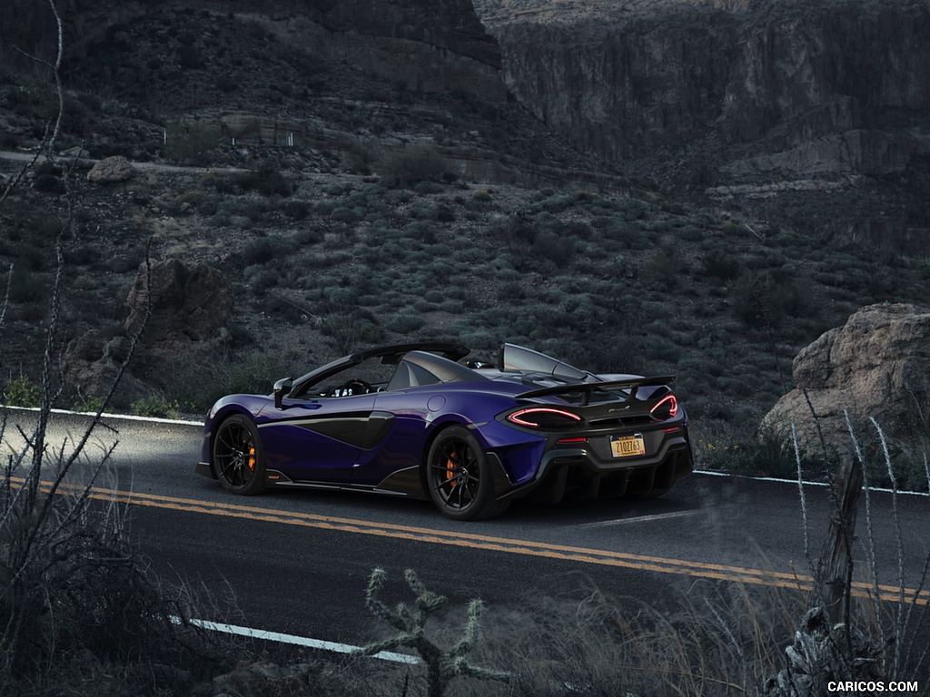 2020 McLaren 600LT Spider (Color: Lantana Purple) - Rear Three-Quarter