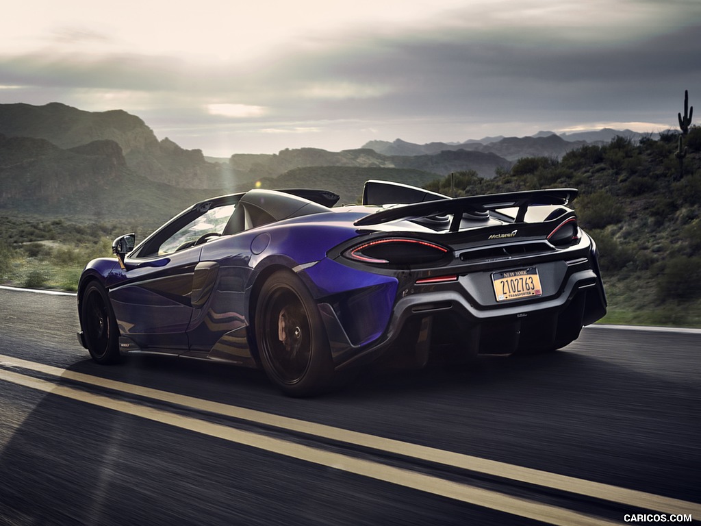 2020 McLaren 600LT Spider (Color: Lantana Purple) - Rear Three-Quarter