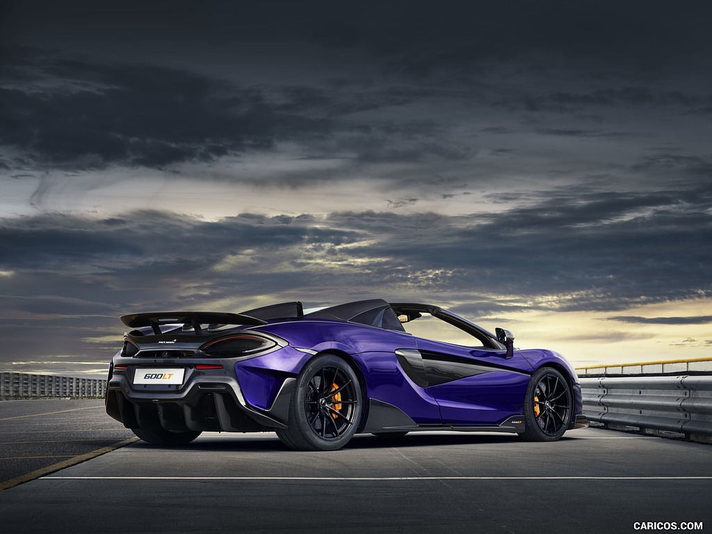 2020 McLaren 600LT Spider (Color: Lantana Purple) - Rear Three-Quarter