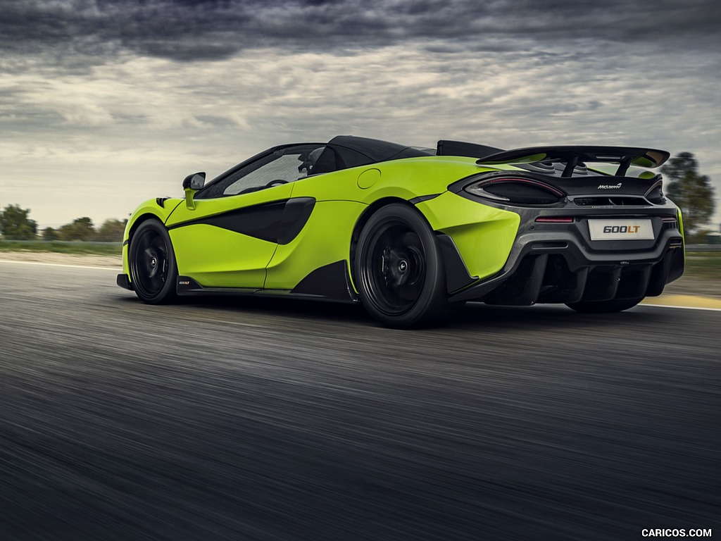 2020 McLaren 600LT Spider (Color: Lime Green) - Rear Three-Quarter