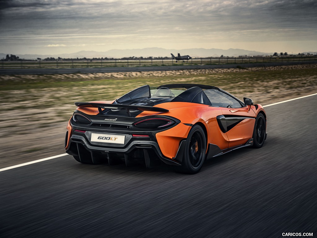 2020 McLaren 600LT Spider (Color: Myan Orange) - Rear Three-Quarter