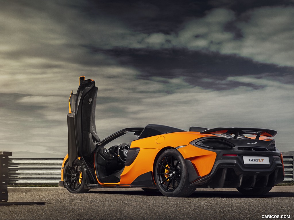 2020 McLaren 600LT Spider (Color: Myan Orange) - Rear Three-Quarter