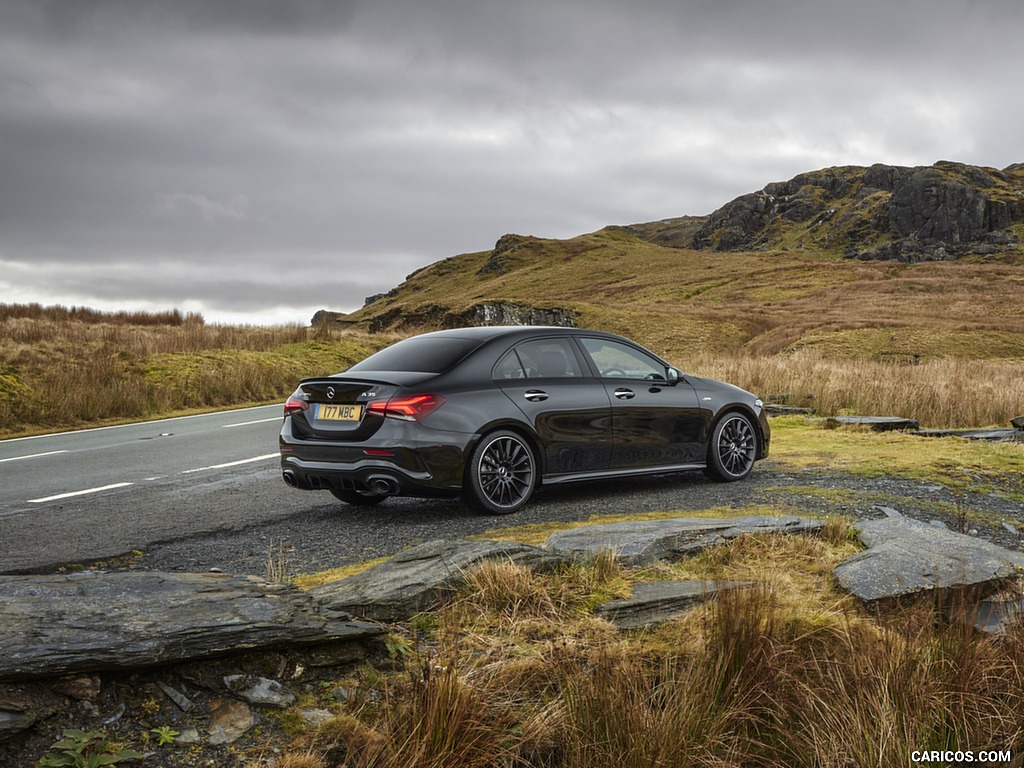 2020 Mercedes-AMG A 35 Sedan (UK-Spec) - Rear Three-Quarter