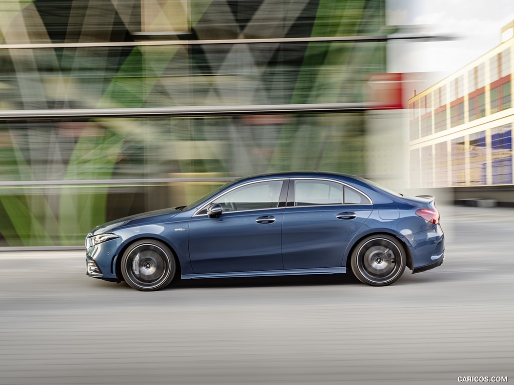 2020 Mercedes-AMG A 35 Sedan 4MATIC (Color: Denim Blue) - Side