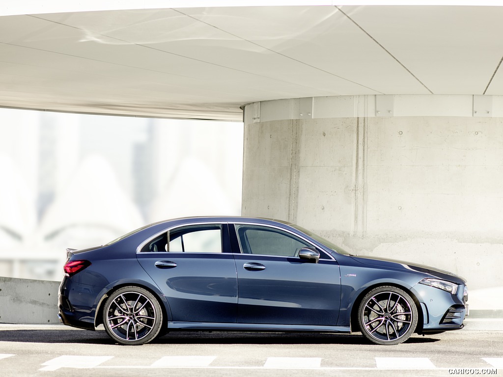 2020 Mercedes-AMG A 35 Sedan 4MATIC (Color: Denim Blue) - Side